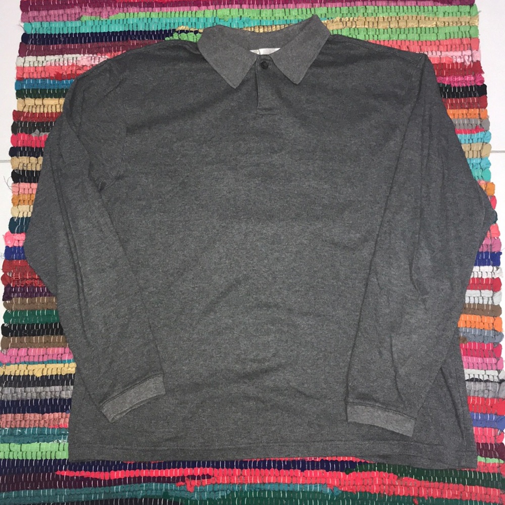 Perry Ellis long sleeve polo shirt size medium - Picture 1 of 5